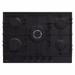 Focus F 8011BS - Plaque gaz 5 feux, 70 cm, avec thermocouple, noir