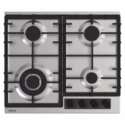 Focus F 8002XS - Plaque gaz 4 feux, 60 cm, avec thermocouple, Inox