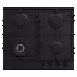 Focus F 8004BS - Plaque gaz 4 feux, 60 cm, avec thermocouple, noir