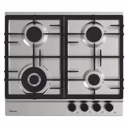 Focus F 8004XS - Plaque gaz 4 feux, 60 cm, avec thermocouple, Inox