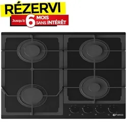 Plaque De Cuisson Encastrable FRANCO 445-BF 4Feux 60cm - Noir