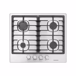 Plaque de cuisson Encastrable SilverLine - Plaque à 4 feux - Grilles en fonte - Allumage en main - Commande avant - Sécurité  ...