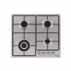 Plaque de cuisson encastrable Nardi VG44AVX - Couleur Acier Inoxydable - 4x Foyers - Grilles émaillées - Allumage et vanne él ...