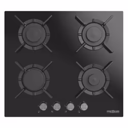 Plaque de cuisson encastrable PREMIUM AP 1641 BS02 - Dimension 60 cm - 4x Foyers à gaz - Table De Cuisson En verre noir - All ...