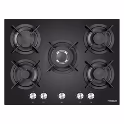 Plaque De Cuisson Premium AP751.BS04 - Nombre de feux : 5 Feux - Largeur : 75 cm - Allumage électronique - Sécurité gaz par t ...