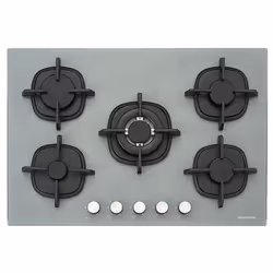 Plaque de cuisson encastrable SILVERLINE CS5364S01 - 75 cm - 5x Foyers à gaz - commandes frontale - Allumage intégré - Suppor ...
