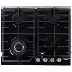 Plaque de Cuisson FLORENCE à Gaz 4 Feux Vitre Noir FH-6095GB