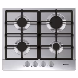 Plaque De Cuisson Focus - Nombre de feux : 4 - Largeur : 60cm - 4 Brûleurs à gaz - Flamme stabilisée - Grilles et chapeaux de ...