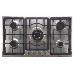 Plaque de cuisson 5 brûleurs 90cm 
Allumage électrique
Dimensions  nettes (LxPxH): 90x51x10
Dimensions d'installation (LxP):  ...