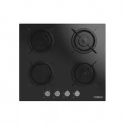 Plaque de cuisson PREMIUM encastrable émaillée, 4 Feux, 60 cm, en Verre, Noir Mat (AP1641.B02)