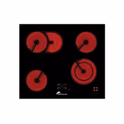 Surface de la table de cuisson: Vitrocéramique - 4 Feux - résistance: diam. 140 mm kw - Double résistance: diam. 180-120 mm k ...