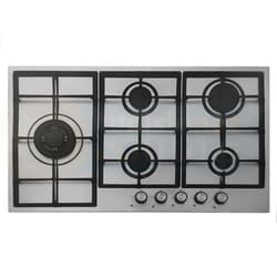 PLAQUE ENCASTRABLE PREMIUM 5 FEUX 90 CM INOX / avec sécurité Thermocouple