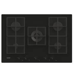 Plaque Encastrable ROSIERS 5FEUX à GAZ / 75CM / Verre Noir