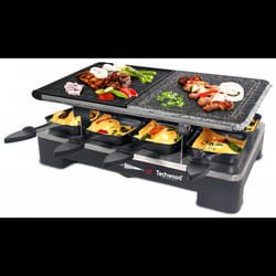 Plaque grill + pierre TECHWOOD 8 Poêlons 1400 Watt - Noir (TRGP-690)