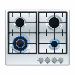 Plaque de cuisson encastrable PREMIUM AP 641 XS01 - Table de cuisson en inox - Dimension : 60cm - 4 Bruleurs a gaz dont 1 dou ...