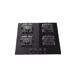 PLAQUE INOX JOKER 4 Feux - Vitro noir 60 CM - Verre trempé 8 mm - 4 brûleurs à gaz - Brûleur 1: 1 KW - Brûleur 2: 1.75 KW - B ...