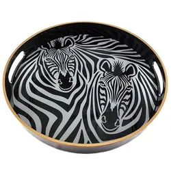 Plateau A Servir Zebre Forme Ronde