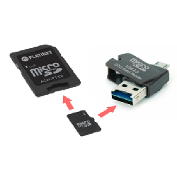 Platinet 16GB MicroSDHC + card reader + otg + adapter 16 Go MicroSD