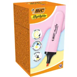 Pochette De 12 Surligneurs Bic Highlighter Rose Pastel