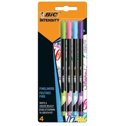 Pochette de 4 Stylos Feutre Bic Point Fine Intensity 0.4 mm