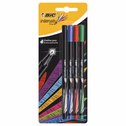 BIC Intensity Stylos Feutres Pointe Fine (0,4 mm) - Assortie de 4