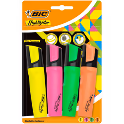 Pochette de 4 Surligneurs BIC Highlighter Flat -