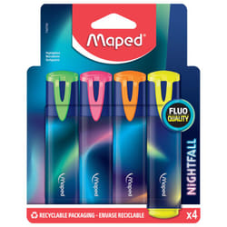 Pochette de 4 surligneurs MAPED Nightfall