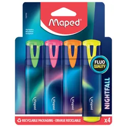Pochette de 4 surligneurs MAPED Nightfall