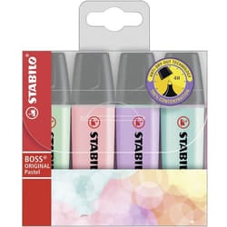 Pochette de 4 Surligneurs STABILO BOSS Original Pastel