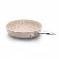 Poêle EN GRANITE KORKMAZ 26 X 5 CM - CRÈME (A1265)