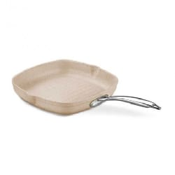 Poêle GRILL EN GRANITE KORKMAZ 28 X 28 CM - CRÈME (A1268)