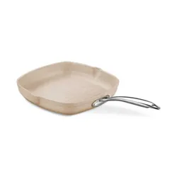 Poêle GRILL EN GRANITE KORKMAZ 28 X 28 CM - CRÈME (A1268)