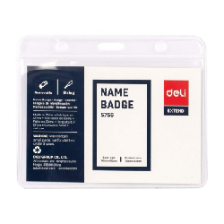 Porte badge PVC horizontal DELI 95X68 mm - E5756A - PQ/50