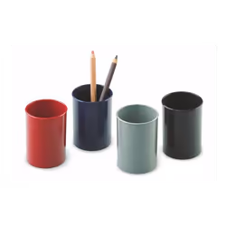 Pot à crayon rond diamètre 7cm transparent - En polystyrène - Hauteur 10cm