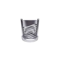 Pot à Stylos Rond En Plastique - Gris