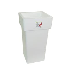 Pot Linéa Carré haut Blanc 21x21x38 cm