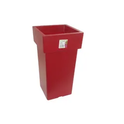 Pot Linéa Carré haut Bordeaux 21x21x38 cm