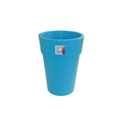 Pot Linéa haut Cyan 16xh22 cm Bleu