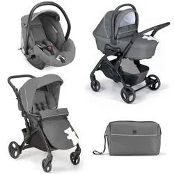 Poussette Bébé Cam Trio Fluido Easy Romantic Anthracite