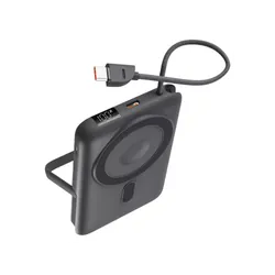 Power Bank KSIX 10 000 mAh / PD 22,5 W / Compatible avec la charge magnétique / Support intégré / Gris