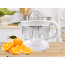 Presse agrumes BEPER - Puissance: 25W - Capacité: 0.7 Litres - Matériau: Acrylonitrile butadiène styrène - Double Tasse: Pour ...