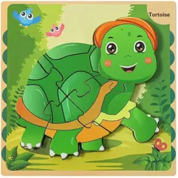 Puzzle 3D En Bois Pour Enfants - Tortue