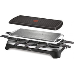 Raclette Pierrade TEFAL 3 en 1 pour 10 Personnes RE45A812 / Noir Inox / 1350W