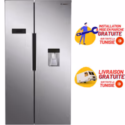 Réfrigérateur Candy Side by Side CHSBSO6174X / 529L / Inox