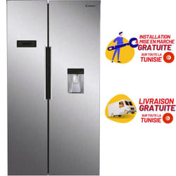Réfrigérateur Candy Side by Side CHSBSO6174X / 529L / Inox