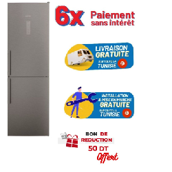 Réfrigérateur combiné Ariston 335L NoFrost Inox avec écran - ARFC8TO21SX