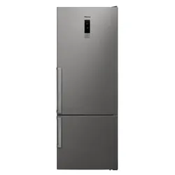 Focus QUADRA 4870 - Réfrigérateur combiné pose libre 70 cm, 500 L, No Frost, congélateur inférieur, afficheur électronique, Inox