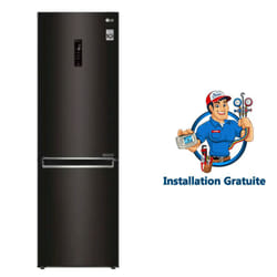Réfrigérateur Combiné LG Inverter 374L NoFrost Noir