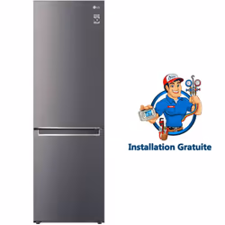 Réfrigérateur Combiné LG  - Système de refroidissement : NoFrost - Capacité de Réfrigérateur : 374 Litres - Classe énergétiqu ...