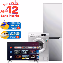 Paiement 12x Sans intérêt - Pack Mariage : Réfrigérateur Combiné SABA : Volume brut : 327 Litres - Système de refroidissement ...